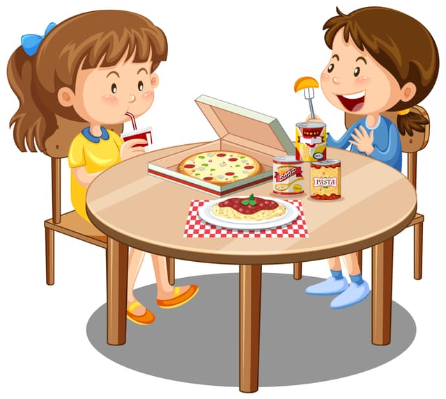 Happy kids dining